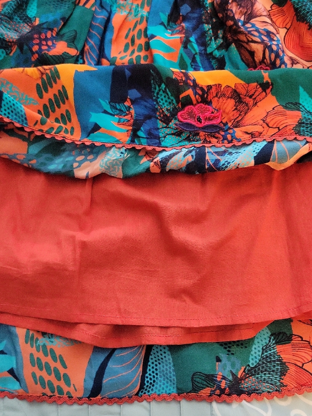 NWT Anthropologie Ellie embroidered tiered skirt from the Bhanuni By Jyoti - Picture 4 of 7